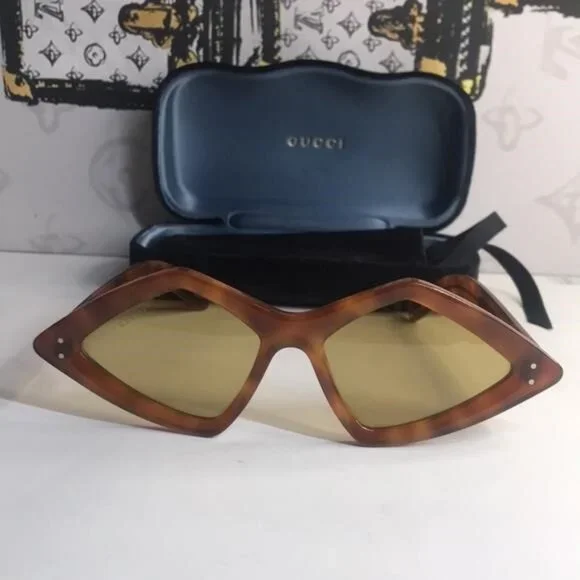 New Authentic Gucci Havana Stylish Brown Sunglasses GG0496S 002 - Picture 10 of 14